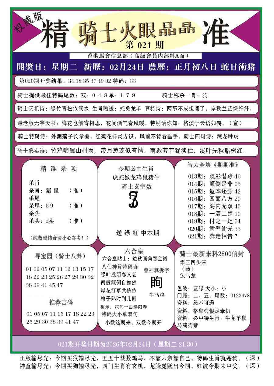 021期骑士火眼晶晶a[图]