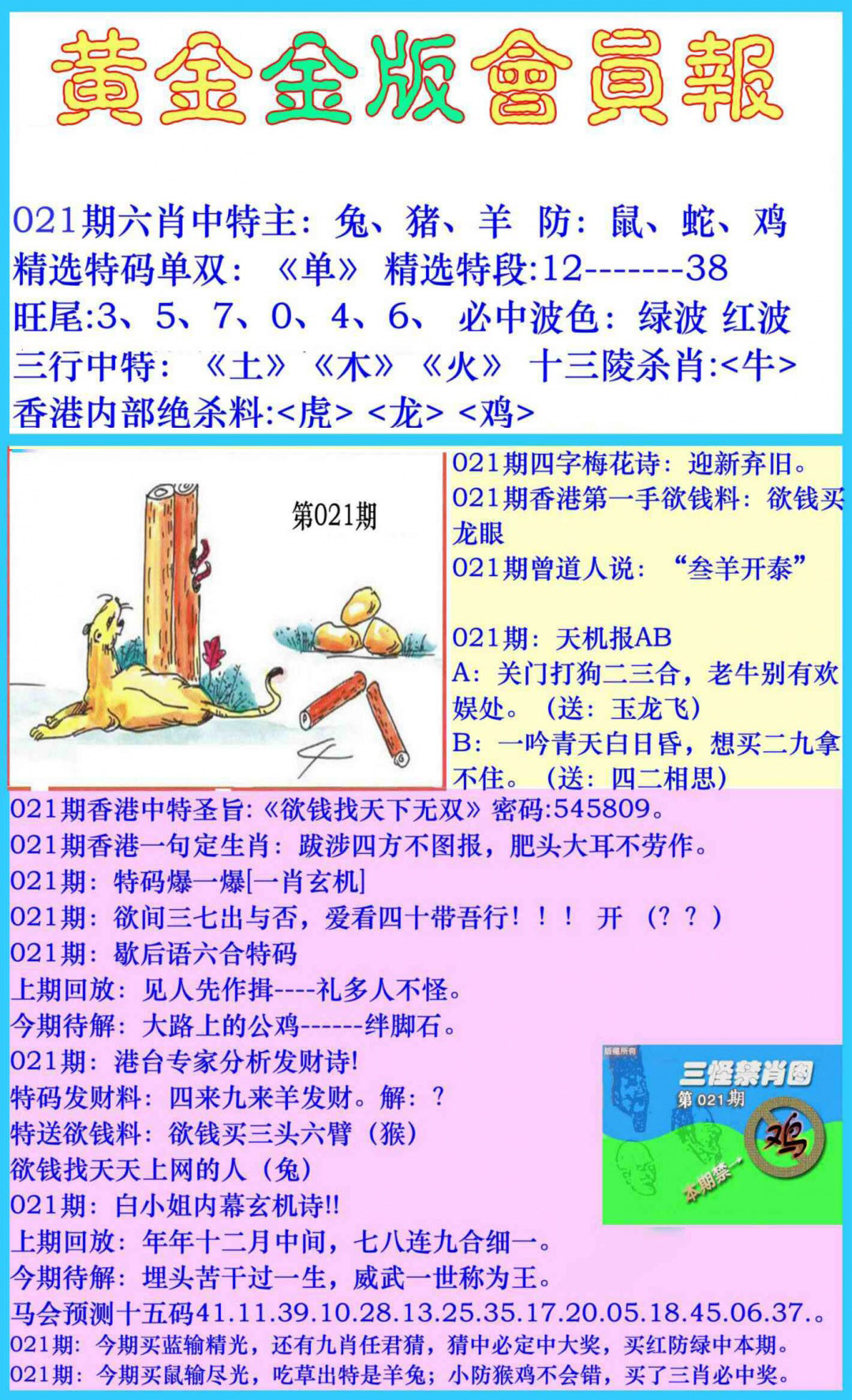 021期黄金金版会员报[图]