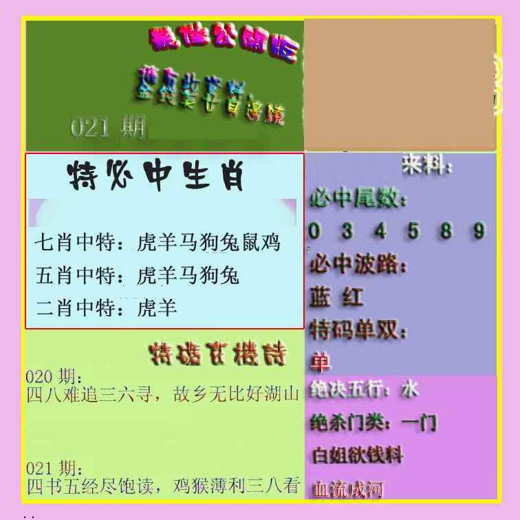 021期波肖门尾最佳公开版[图]