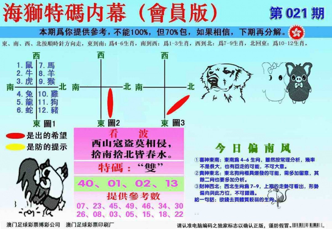 021期另版海狮特码内幕报[图]