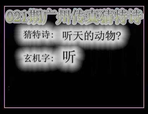 021期广州传真猜特诗[图]