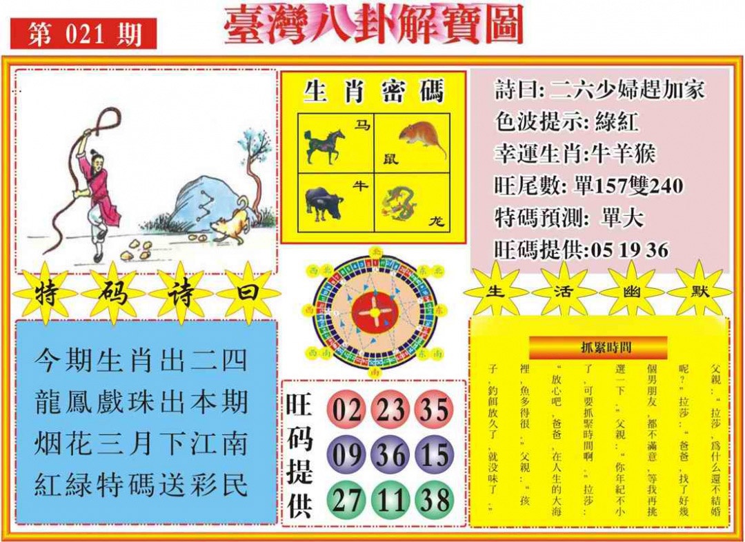 021期台湾八卦解宝图[图]